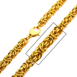 LEXICON GOLD Mens King Byzantine Chain in 18K Gold Plate - Closeup