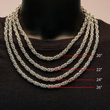 LEXICON Mens King Byzantine Chain in Stainless Steel - Measurements