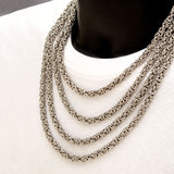 LEXICON Mens King Byzantine Chain in Stainless Steel - All Sizes