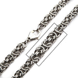 LEXICON Mens King Byzantine Chain in Stainless Steel - Closeup