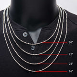 COMMONWEALTH DARK Mens Boston Chain in Oxidized Stainless Steel - Measurements