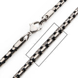 COMMONWEALTH DARK Mens Boston Chain in Oxidized Stainless Steel - Closeup
