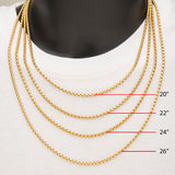 COMMONWEALTH GOLD Mens Boston Chain in 18K Gold Plate - Measurement