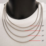 COMMONWEALTH Mens Boston Chain in Stainless Steel - Measurements