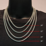 AVERY Mens Foxtail Chain in Stainless Steel - Measurements
