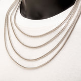 AVERY Mens Foxtail Chain in Stainless Steel - All Sizes
