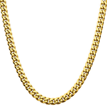 GOLD DIAMONDBACK 10mm Miami Cuban Link Mens Chain in Gold Steel