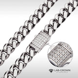 DIAMONDBACK 10mm Miami Cuban Link Mens Chain in Stainless Steel - Clasp View