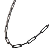 PAPERCLIP GUNMETAL Steel Link Necklace Chain for Men - Angle View