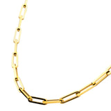 PAPERCLIP GOLD Steel Link Necklace Chain for Men - Angle View