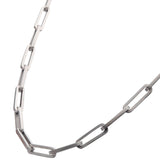 PAPERCLIP Stainless Steel Link Necklace Chain for Men - Angle View