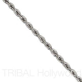 RISQUE Serpentine Stainless Steel Twisted Rope Chain Thin