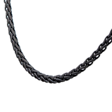 OBLIVION BLACK Spiga Link Necklace Chain for Men in Black Steel