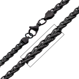 OBLIVION BLACK Spiga Link Necklace Chain for Men in Black Steel