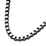 IMPERIUS CHAIN Black and Steel Rounded Box Link Chain for Men