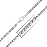 SHINING HAZE Stainless Steel Mens Round Wheat Chain