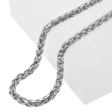 SHINING HAZE Stainless Steel Mens Round Wheat Chain