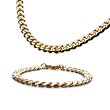 GOLD ENVY CHAIN Flat Curb Link Gold Steel Mens Necklace Chain