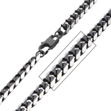 DARK ENVY CHAIN Black Steel Flat Curb Link Necklace Chain for Men