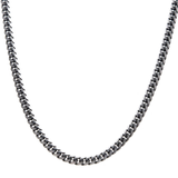 DARK ENVY CHAIN Black Steel Flat Curb Link Necklace Chain for Men
