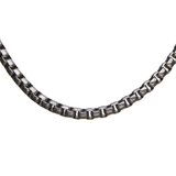 TUMBLER CHAIN Hammered Steel Round Box Link Mens Necklace Chain