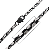 MECHA CHAIN Black Steel Mechanical Box Link Chain for Men