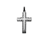 WHITE TIGER CROSS Damascus Steel Cross Chain Pendant for Men