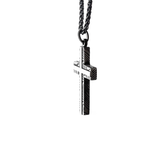 WHITE TIGER CROSS Damascus Steel Cross Chain Pendant for Men