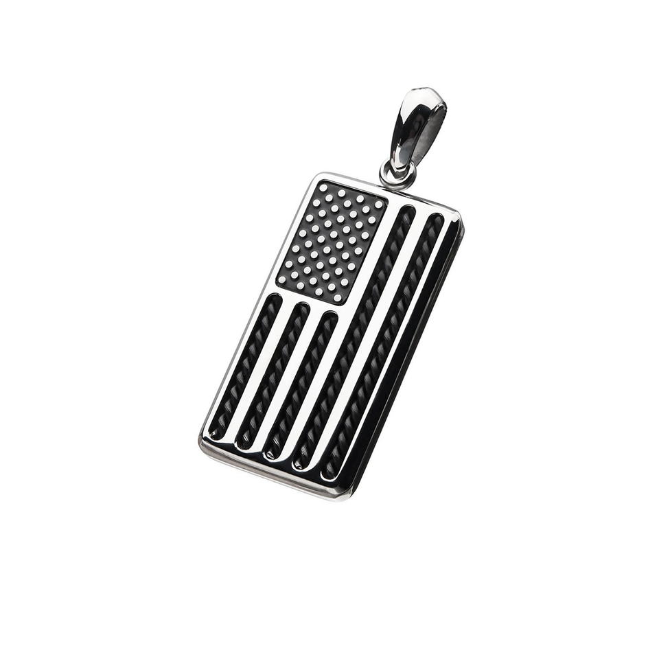 THE AMERICAN Stainless Steel American Flag Chain Pendant for Men