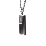 THE AMERICAN Stainless Steel American Flag Chain Pendant for Men
