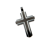 MOUNTED CROSS Black and Stainless Steel Framed Chain Pendant for Men