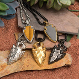 JUNGLE ARROW Pendant Necklace for Men with Tiger Eye Stone - Arrowhead Collection