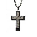 CALCIFIED CROSS Steel and Black Carbon Fiber Pendant Chain for Men