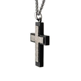 CALCIFIED CROSS Steel and Black Carbon Fiber Pendant Chain for Men