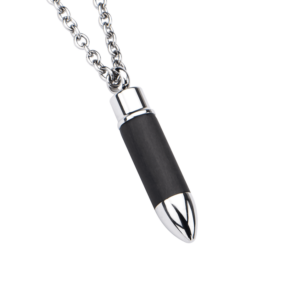 AMMO Bullet Necklace for Men Stainless Steel Pendant Chain