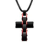SEGWAY CROSS Red Steel and Black Carbon Fiber Pendant Chain for Men