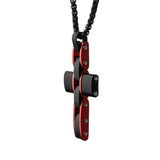 SEGWAY CROSS Red Steel and Black Carbon Fiber Pendant Chain for Men