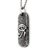 EYE OF HORUS Dog Tag Pendant Necklace for Men in Stainless Steel - Side View