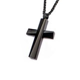 OBLIQUE BLACK CROSS NECKLACE Modern Architecture Style Pendant Chain