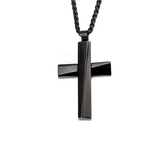 OBLIQUE BLACK CROSS NECKLACE Modern Architecture Style Pendant Chain