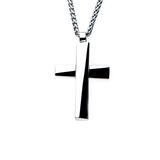 OBLIQUE CROSS NECKLACE Modern Architecture Style Pendant Chain