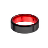 AGENT RED Steel and Aluminum Mens Ring with Secret Red Interior