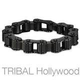 SIDECAR BLACK Mens Motorcycle Chain Bracelet in Stainless Steel