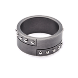 WELDER RING Riveted Gunmetal Steel Design Mens Ring Band