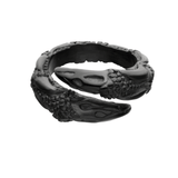 DRAGON TALON RING for Men with Claw Design Etched in Black Steel