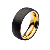 GRAPHITE GOLD RING for Men with Gold Steel and Carbon Graphite