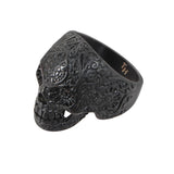 BLACK SUGAR SKULL Ring For Men Black Steel Day of the Dead Skull Ring