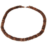 LANAI Brown Coconut Shell Discs Hawaiian Mens Bead Choker Necklace