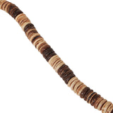 MAI TAI Brown Coconut Shell Discs Hawaiian Mens Bead Choker Necklace - Close-up