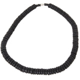 PUNALUU Black Coconut Shell Discs Hawaiian Mens Bead Choker Necklace
